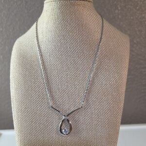 Nataliya V Collister NVC CZ And Silver Pendant Necklace NWOT